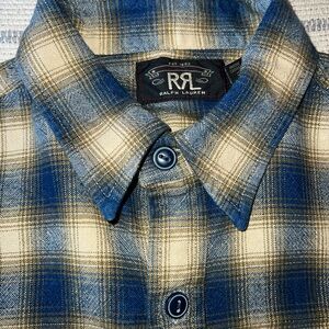 Ralph Lauren Double RL Blue and Brown Checkered Shirt